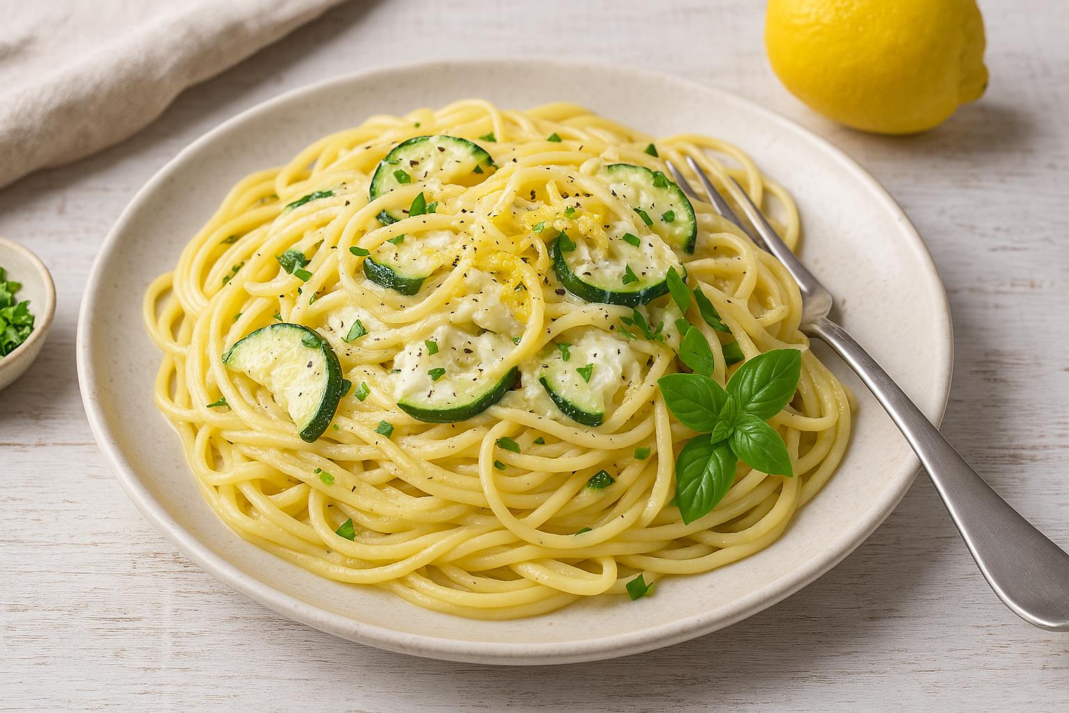 Frühlingspasta mit Zucchini
