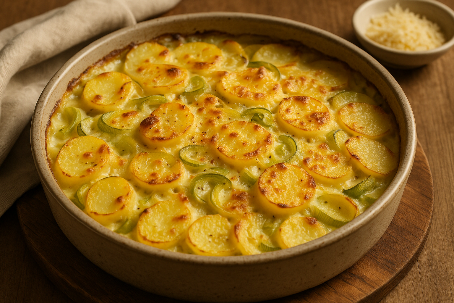 Kartoffel Lauch Gratin
