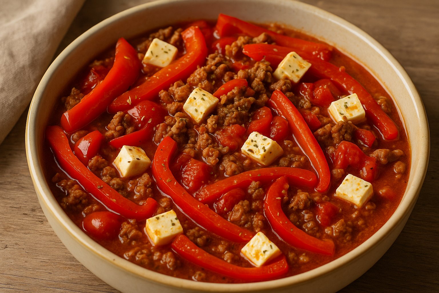 Paprika Hackpfanne griechisch