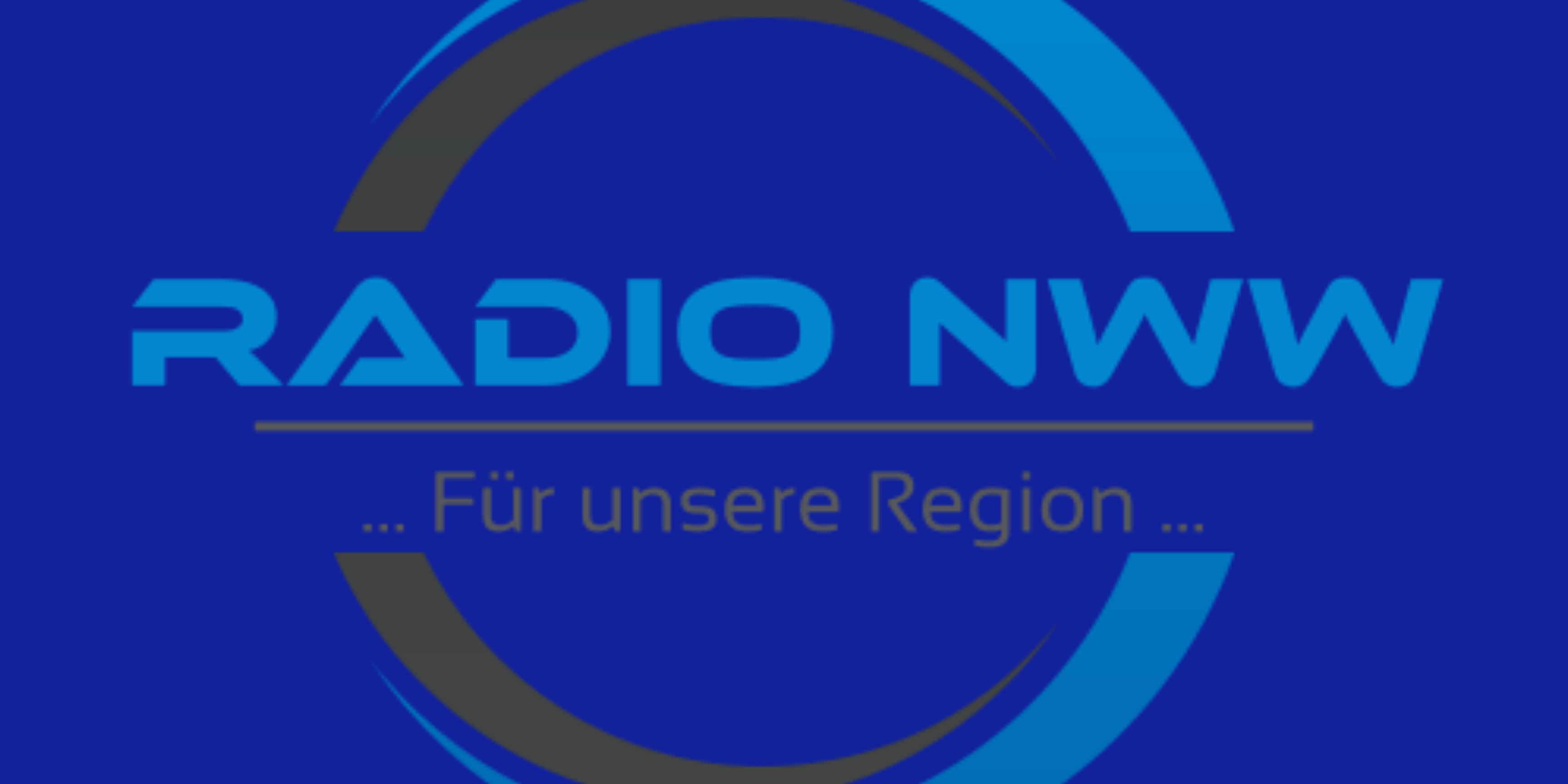 Das Radio NWW-Logo auf blauem Hintergrund