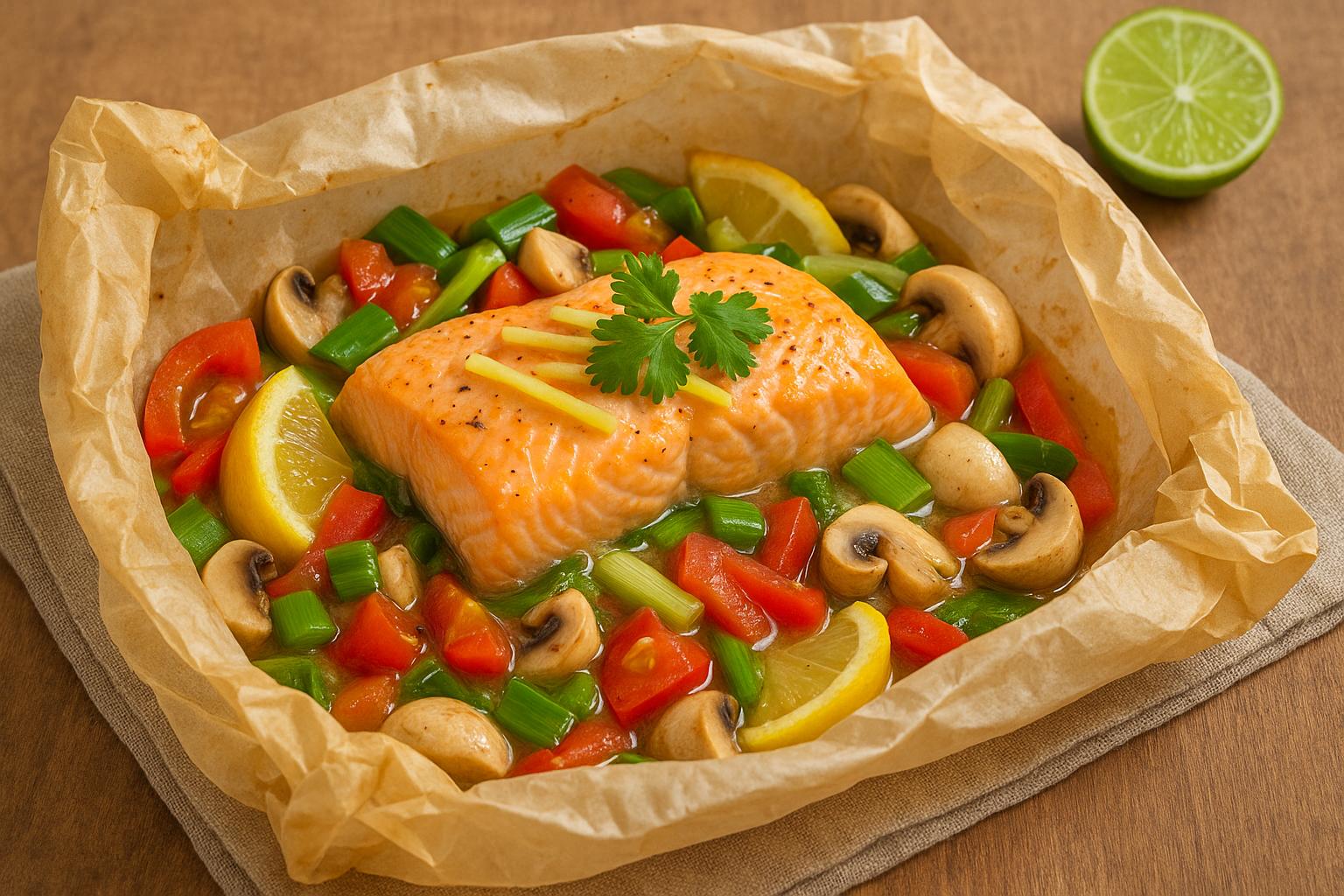 Zitronen Ingwer Fisch im Backpapier