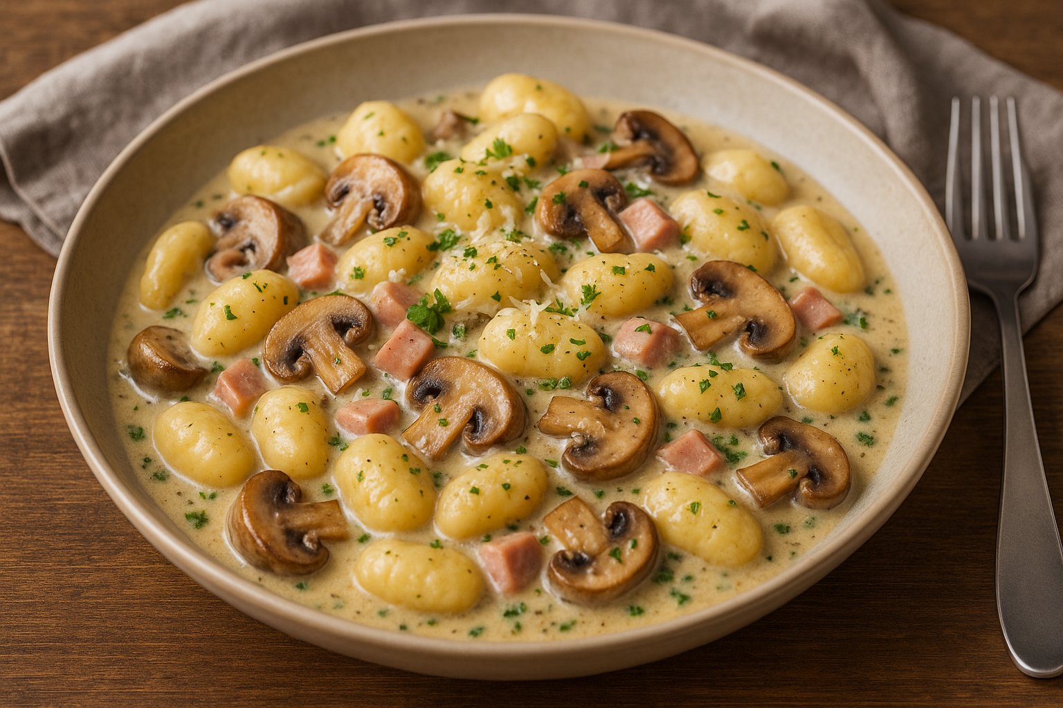 gnocchipfanne champignon sahnesauce